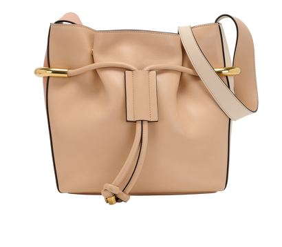 Emma Bucket Bag, &pound;450, Handbags, Beige, Leather, Front view